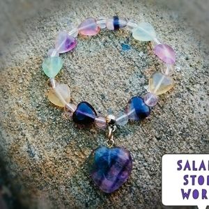 Fluorite Heart Bracelet